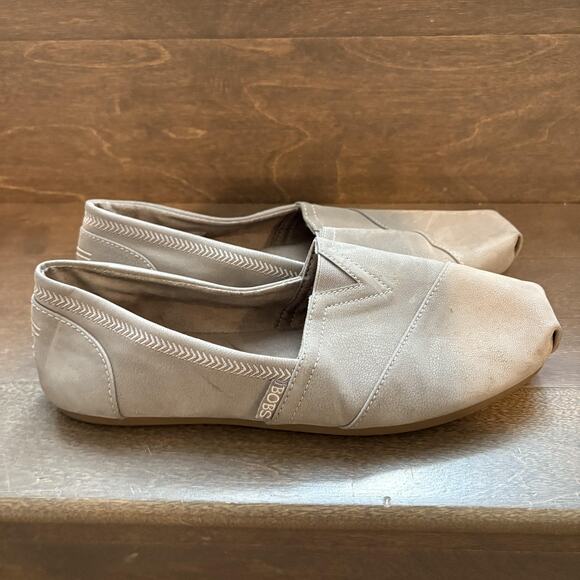 BOBS Skechers Shoes Women Size 9 Taupe Slip On Loafers Memory Foam Comfort - Picture 2 of 11
